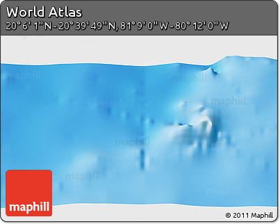 Physical 3D Map of the Area around 20° 22' 55" N, 80° 40' 30" W