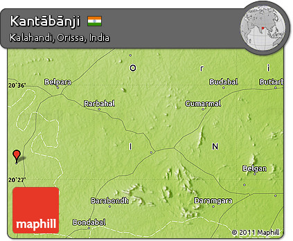 Physical Map of Kantābānji