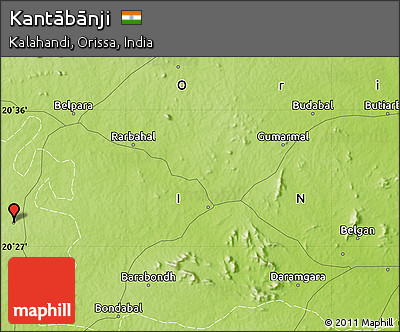 Physical Map of Kantābānji