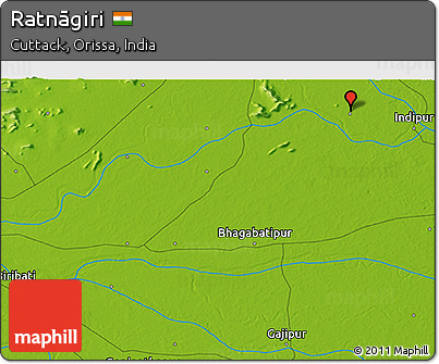 Physical 3D Map of Ratnāgiri