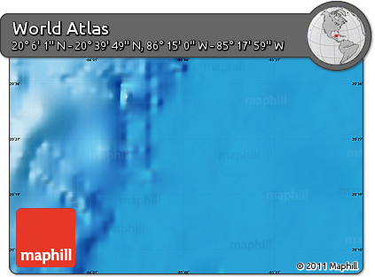 Physical Map of the Area around 20° 22' 55" N, 85° 46' 30" W