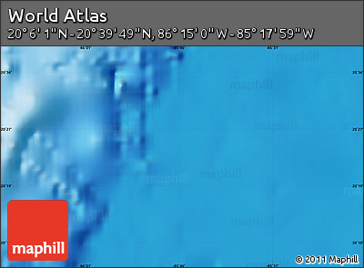 Physical Map of the Area around 20° 22' 55" N, 85° 46' 30" W