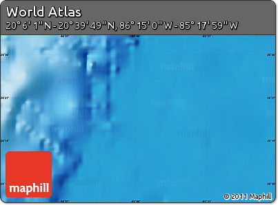 Physical Map of the Area around 20° 22' 55" N, 85° 46' 30" W