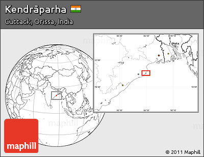 Blank Location Map of Kendrāparha