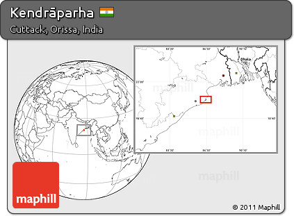 Blank Location Map of Kendrāparha