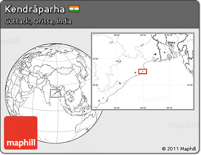 Blank Location Map of Kendrāparha