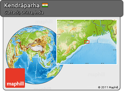 Physical Location Map of Kendrāparha