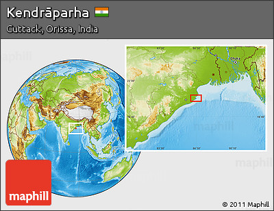 Physical Location Map of Kendrāparha