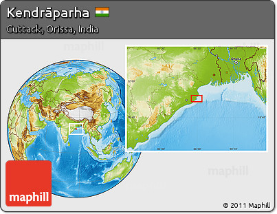 Physical Location Map of Kendrāparha