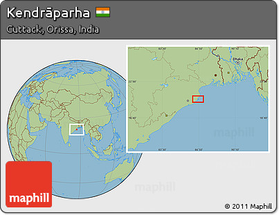 Savanna Style Location Map of Kendrāparha