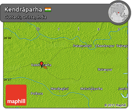 Physical Map of Kendrāparha