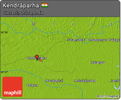 Physical Map of Kendrāparha