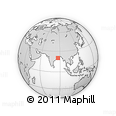 Outline Map of the Area around 20° 22' 55" N, 86° 46' 30" E, rectangular outline