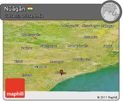 Satellite Panoramic Map of Nūāgān