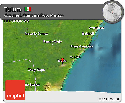 Satellite 3D Map of Tulum