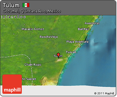 Satellite 3D Map of Tulum