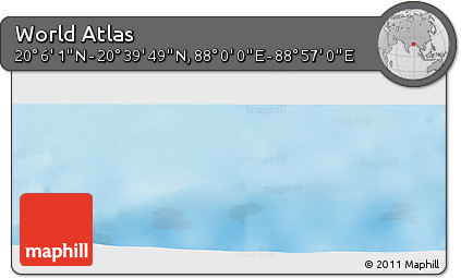 Physical Panoramic Map of the Area around 20° 22' 55" N, 88° 28' 29" E