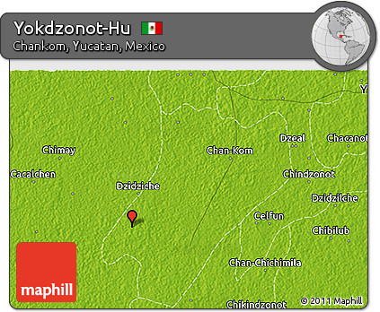 Physical 3D Map of Yokdzonot-Hu