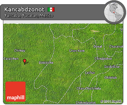 Satellite 3D Map of Kancabdzonot