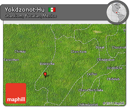 Satellite 3D Map of Yokdzonot-Hu