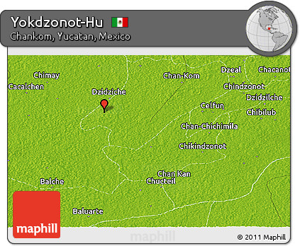 Physical Panoramic Map of Yokdzonot-Hu