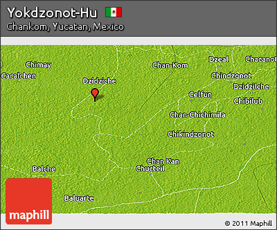Physical Panoramic Map of Yokdzonot-Hu