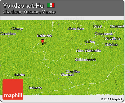 Physical Panoramic Map of Yokdzonot-Hu