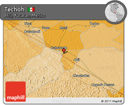 Political 3D Map of Techoh
