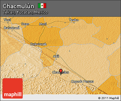Political 3D Map of Chacmulún