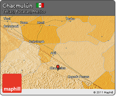 Political 3D Map of Chacmulún
