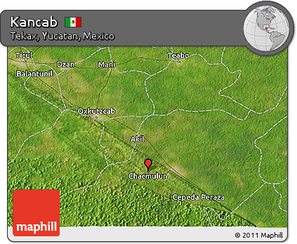 Satellite 3D Map of Kancab