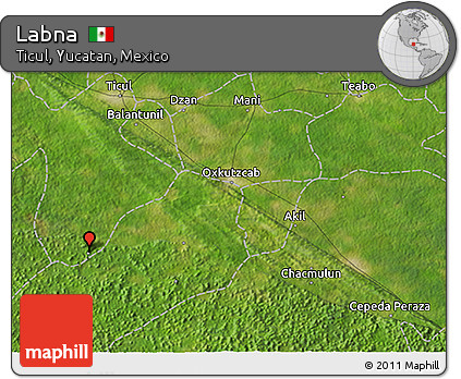 Satellite 3D Map of Labna