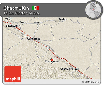 Shaded Relief 3D Map of Chacmulún