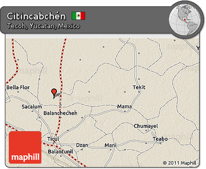 Shaded Relief 3D Map of Citincabchén