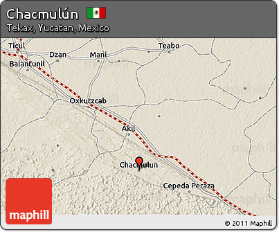 Shaded Relief 3D Map of Chacmulún