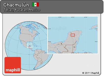 Gray Location Map of Chacmulún