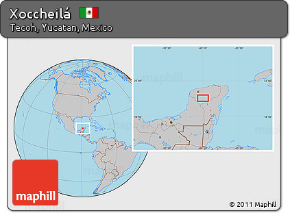 Gray Location Map of Xoccheilá
