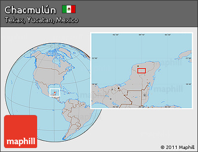 Gray Location Map of Chacmulún