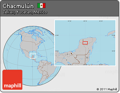Gray Location Map of Chacmulún