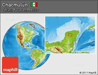 Physical Location Map of Chacmulún