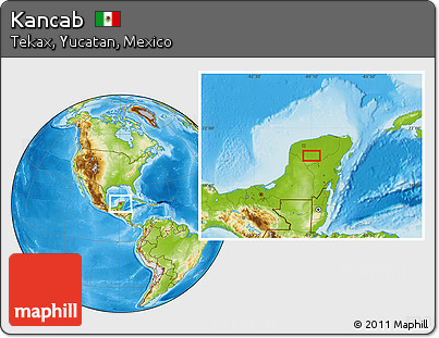 Physical Location Map of Kancab