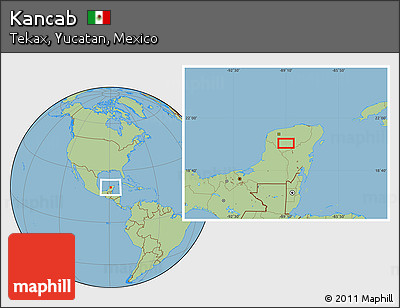 Savanna Style Location Map of Kancab