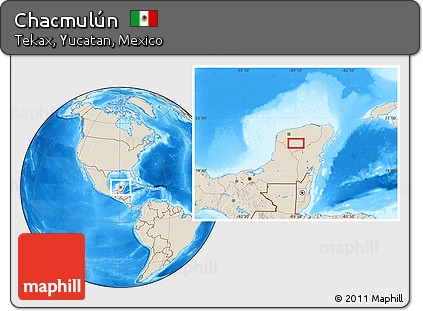 Shaded Relief Location Map of Chacmulún