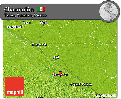 Physical Map of Chacmulún