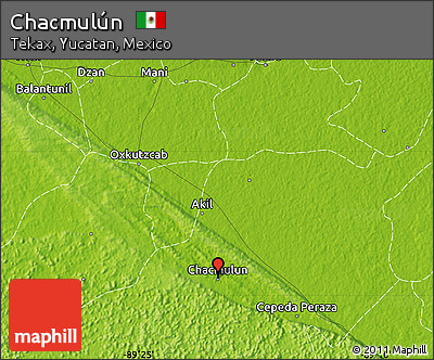 Physical Map of Chacmulún