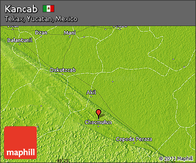 Physical Map of Kancab