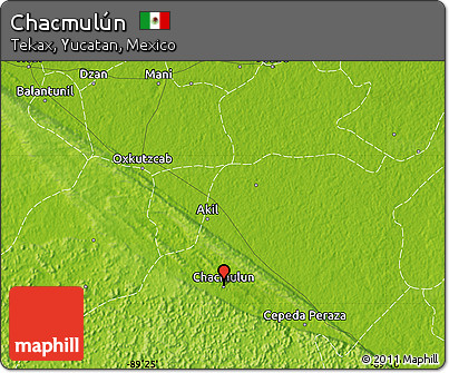 Physical Map of Chacmulún