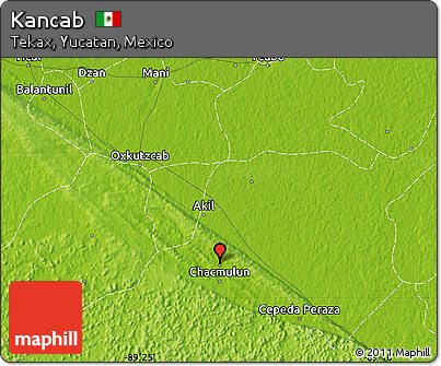 Physical Map of Kancab