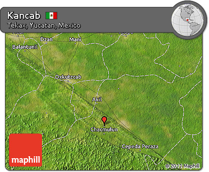 Satellite Map of Kancab