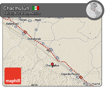 Shaded Relief Map of Chacmulún
